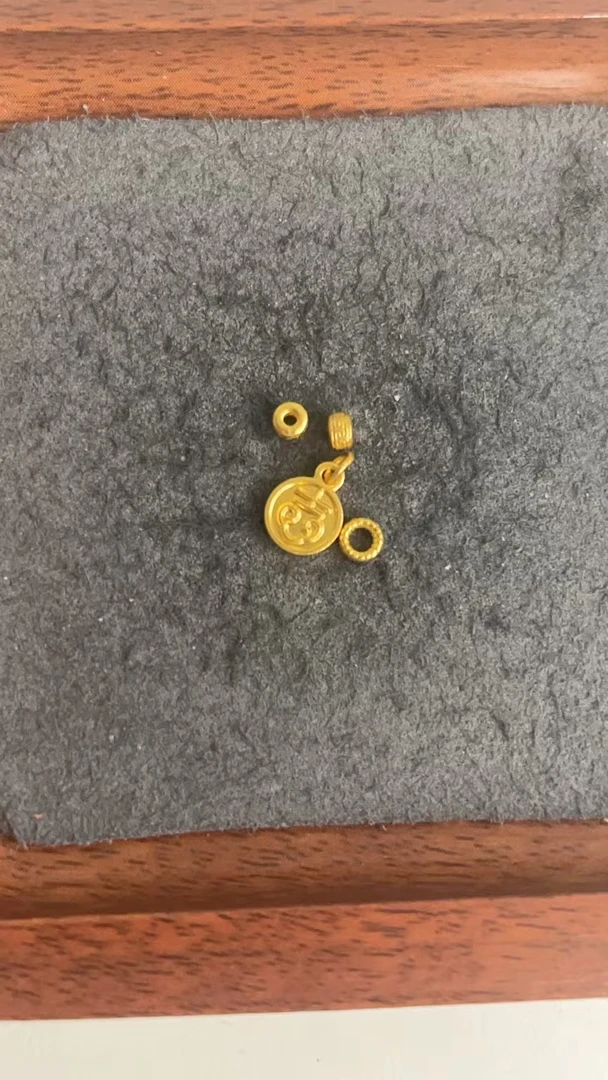 足金999 古法工艺吉牌卡4麻花圈隔珠