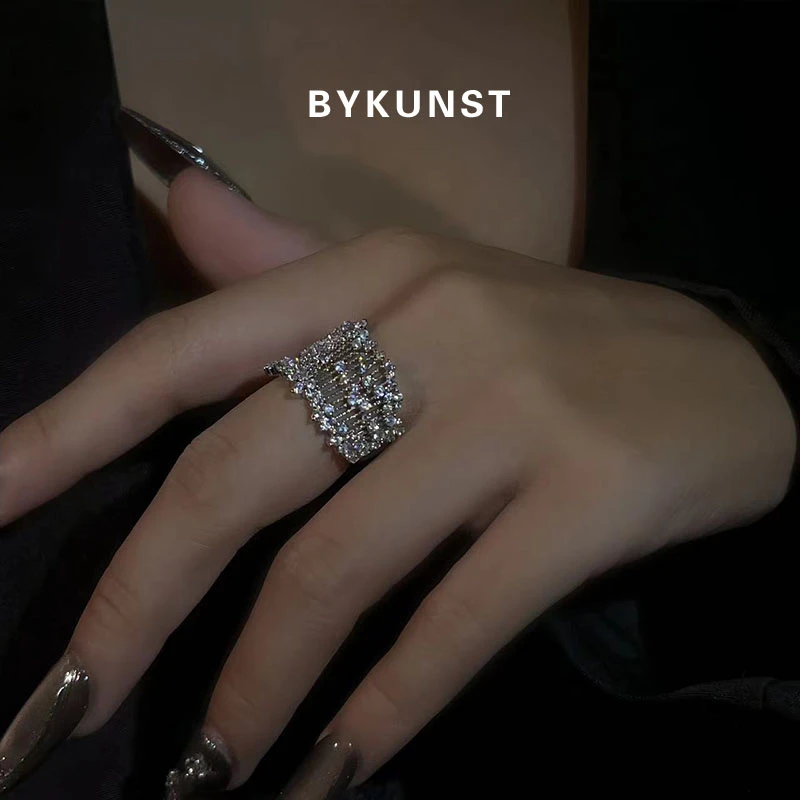 黄铜锆石戒指 繁星点点戒指小众食指满钻指环气质【BY816】