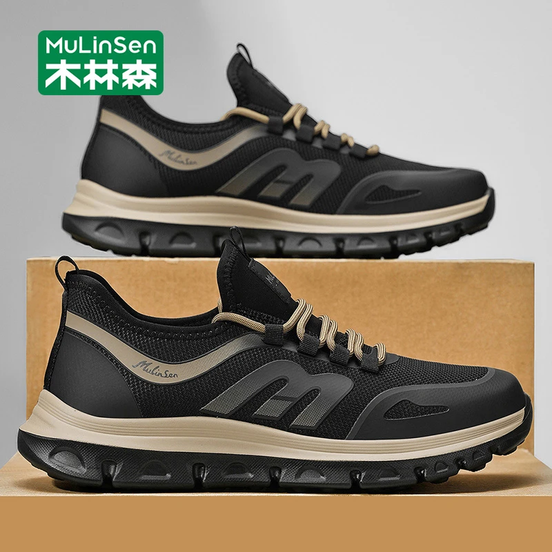 木林森男鞋2025新款秋季透气网面运动鞋男款软底跑步男士休闲鞋