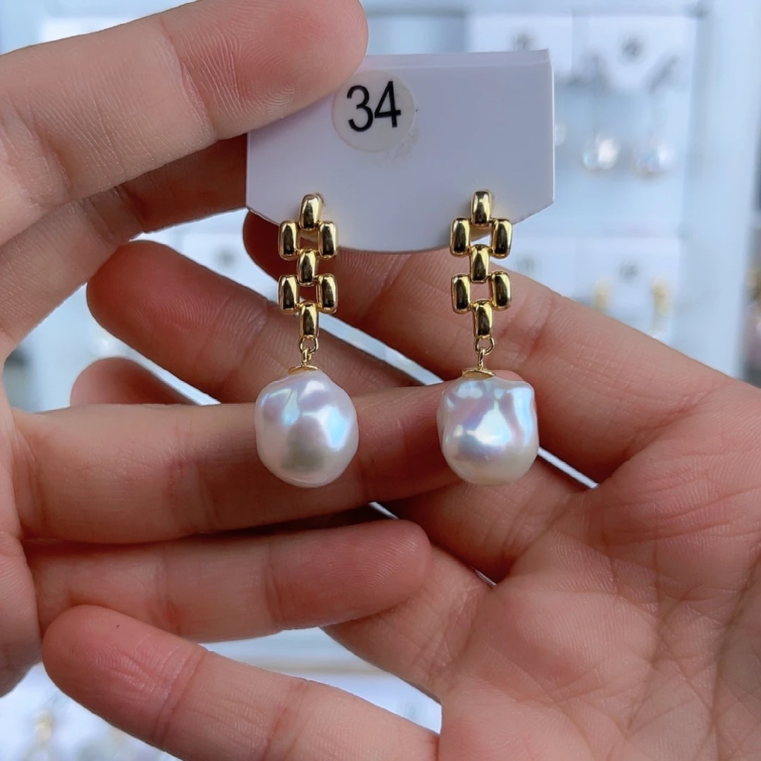 淡水珍珠耳饰未镶嵌达*