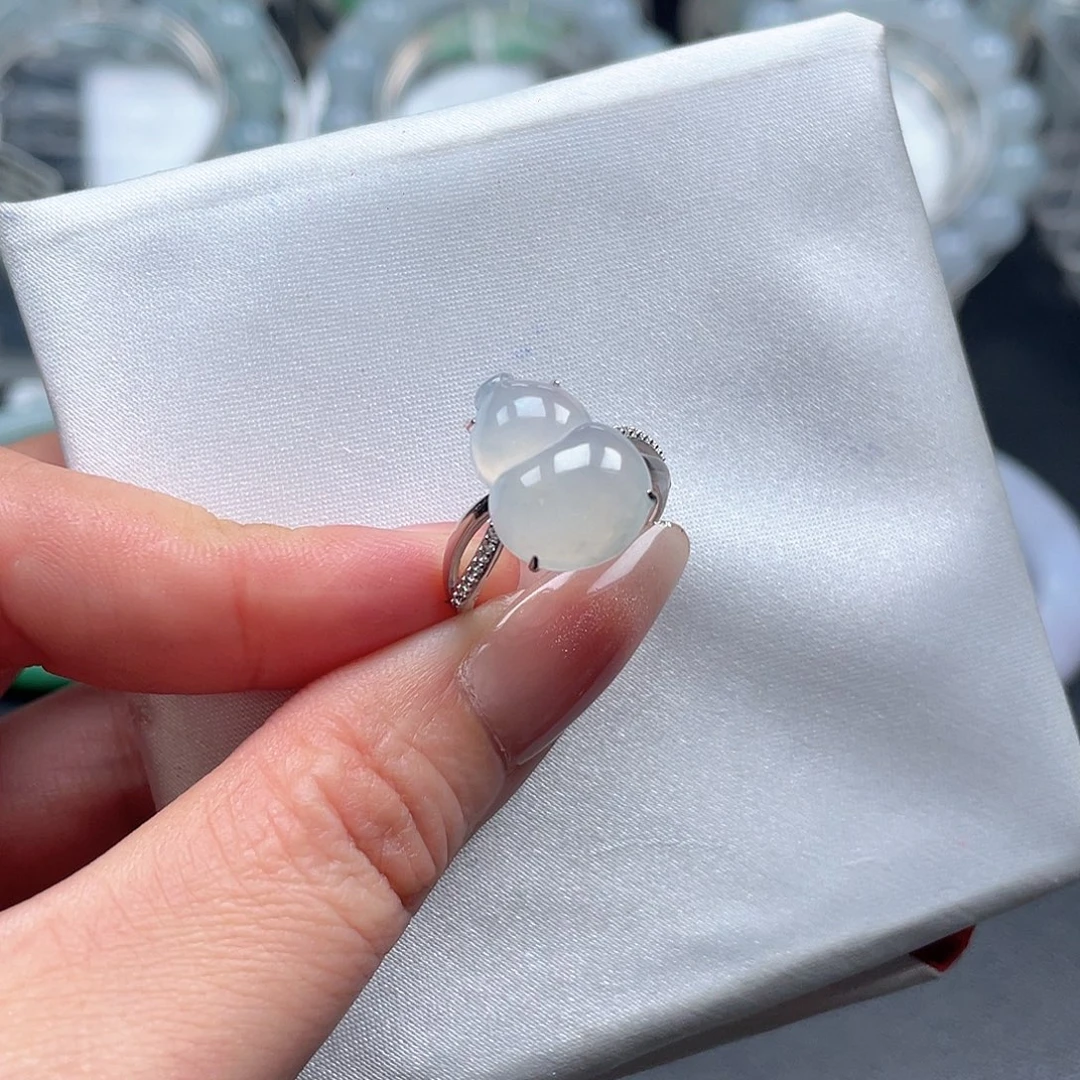 翡翠未镶嵌戒指葫芦戒指