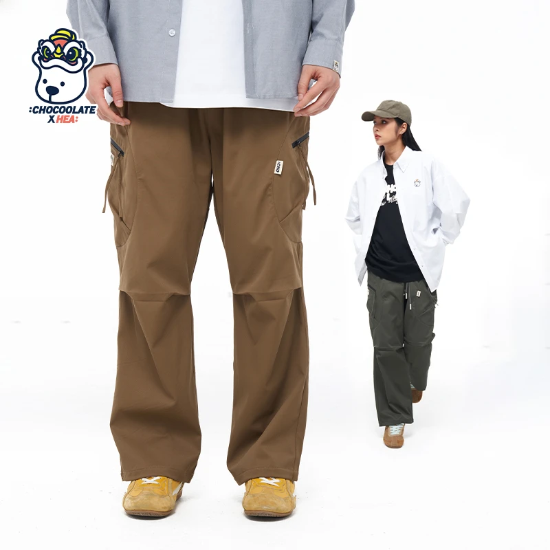 HEA x i.t:CHOCOOLATE联名款国潮醒狮小熊工装裤男女同款休闲长裤
