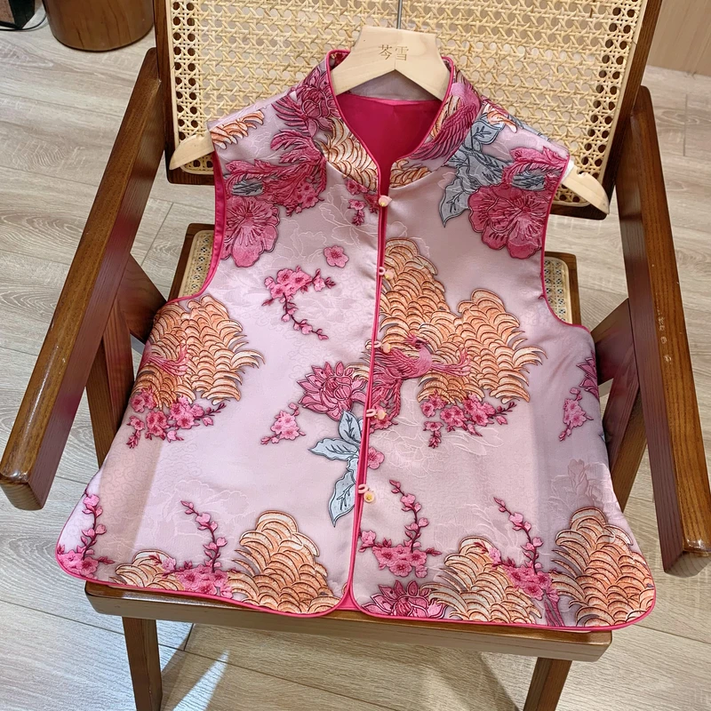 【凤凰于飞马夹】新中式国风提花刺绣马夹上衣外套女