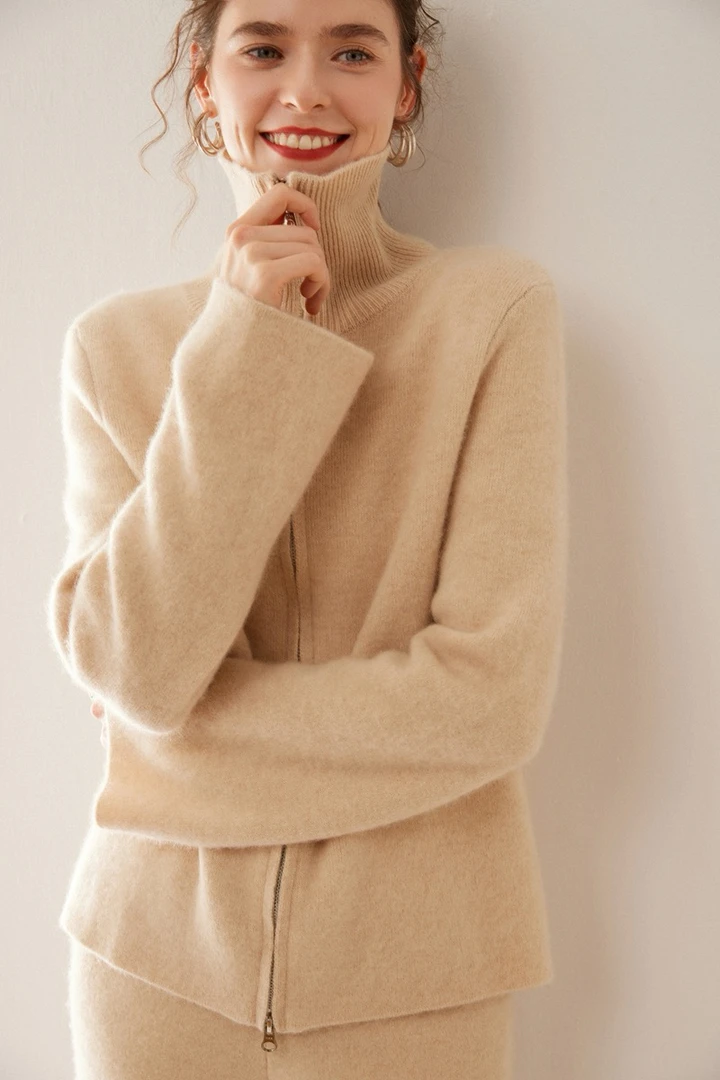 大翻领羊绒开衫  DMC-7115潮牌时尚