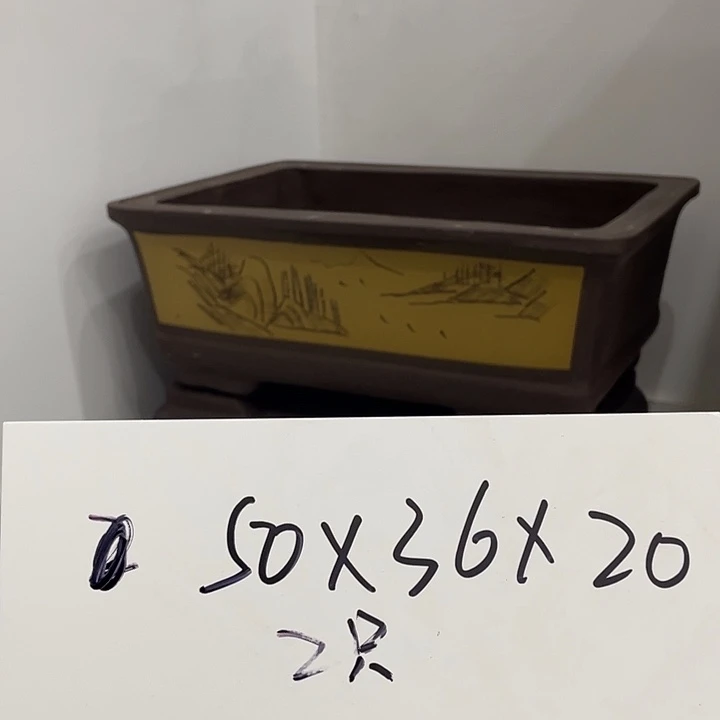 2个50口径紫砂花盆捡漏
