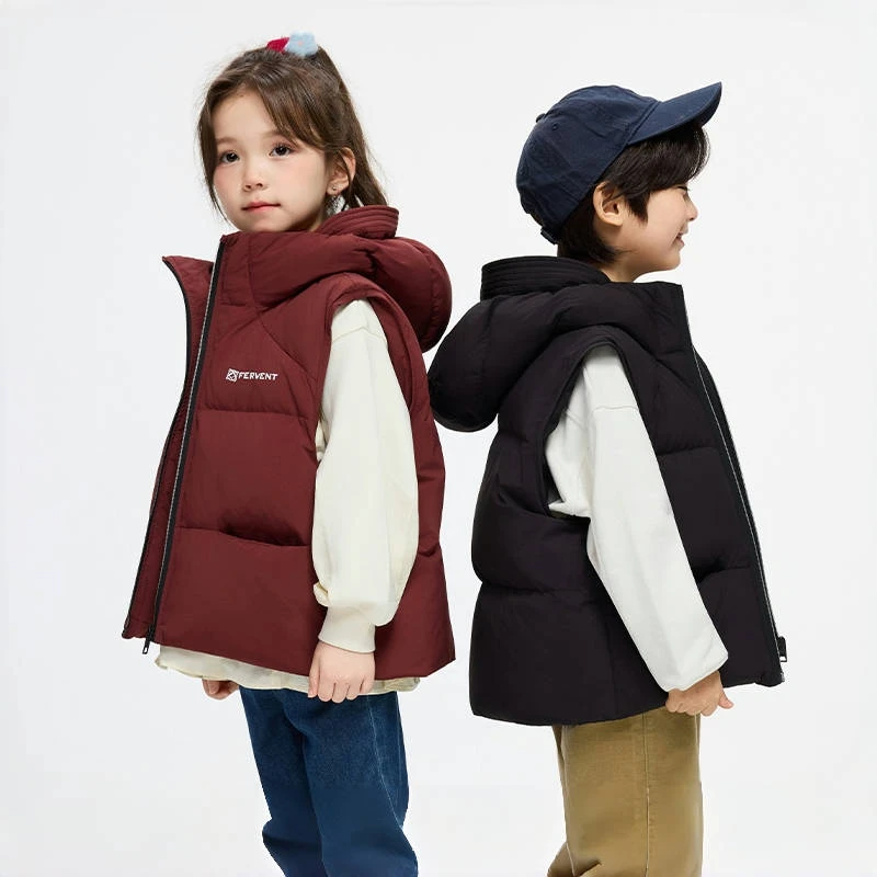 YAYA/鸭鸭儿童轻薄羽绒马甲2025冬季新款保暖中大童装羽绒服外套