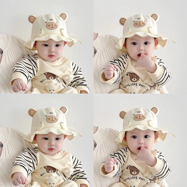 宝宝帽子春秋冬季韩版儿童渔夫帽可爱超萌男童女童婴儿婴儿帽子