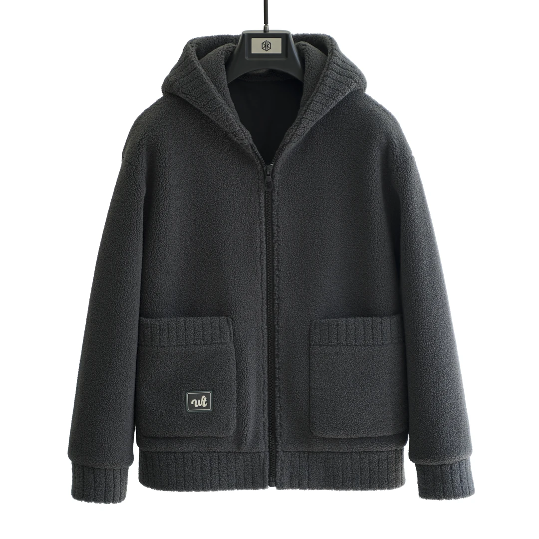 加厚加绒保暖夹克连帽外套冬季宽松男女百搭防寒休闲外套秋冬季HT