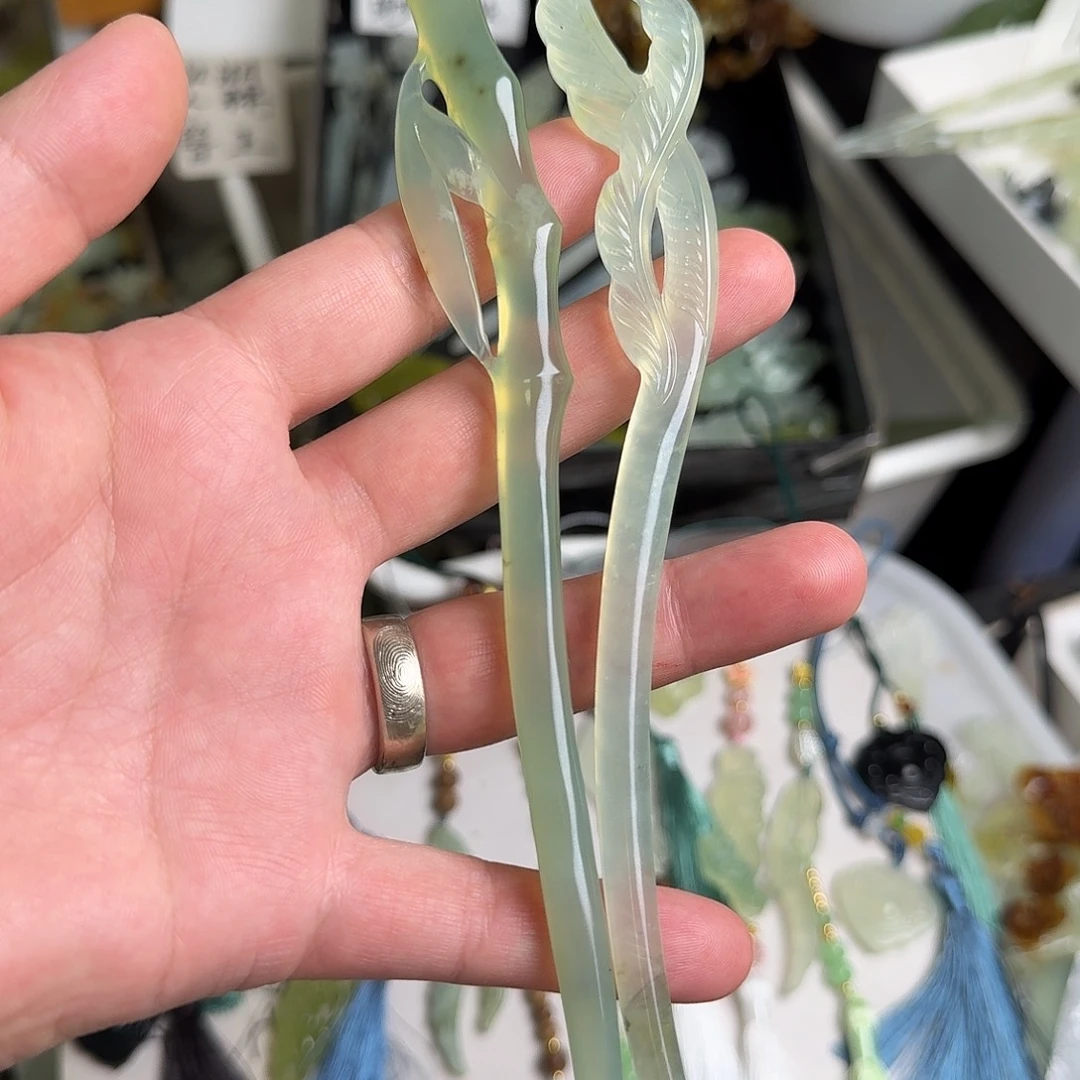 迷***魔蛇纹石玉未镶嵌发饰