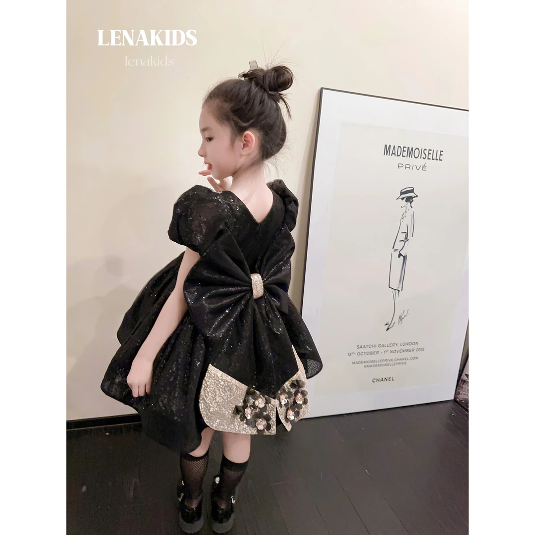 Lenakids【现货】闪闪星光大蝴蝶结公主裙重工高定24012602
