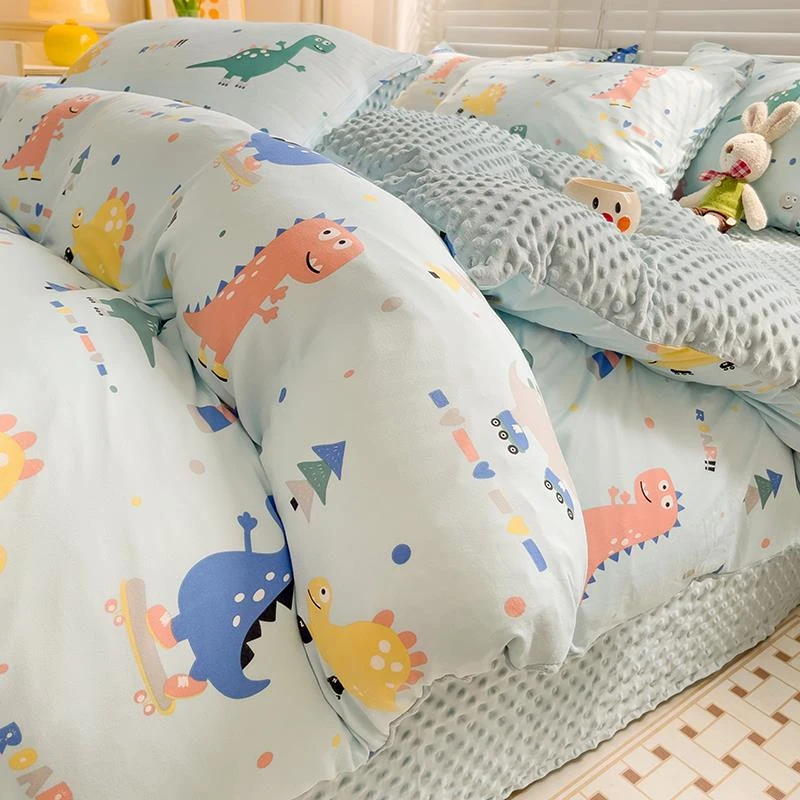 豆豆绒被套单件牛奶珊瑚绒单人被罩150x200冬季法兰加绒儿童被单