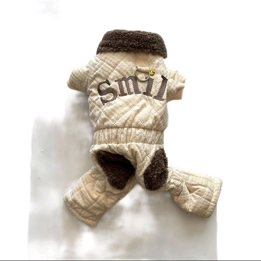 冬季 猫狗通用 浅卡其色/L码 衣服 狗狗衣服 猫咪衣服 四脚衣服