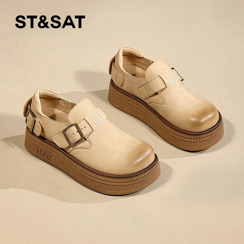 星期六官方旗舰店复古勃肯鞋女看2025春季新款小个子增高松糕鞋