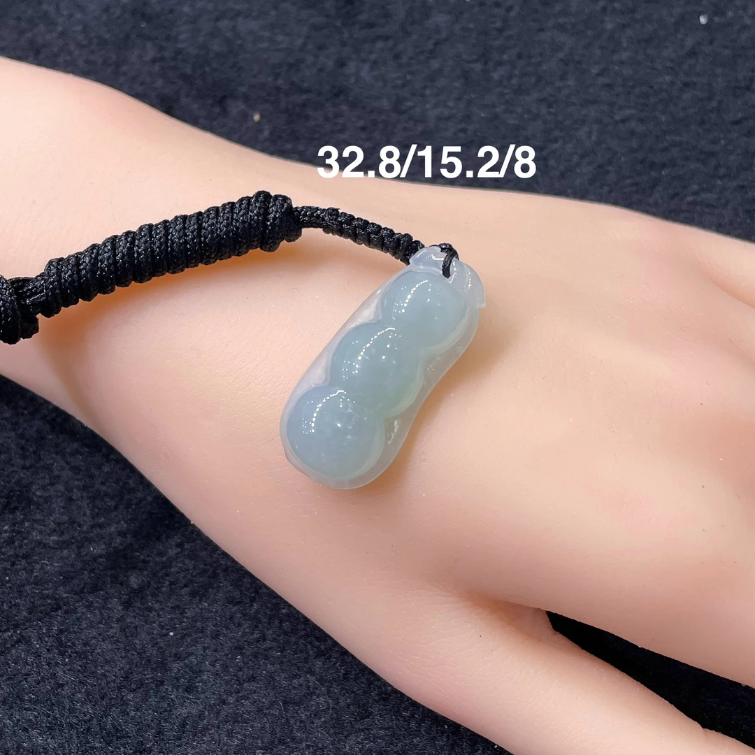 天然缅A翡翠福豆挂件吊坠
