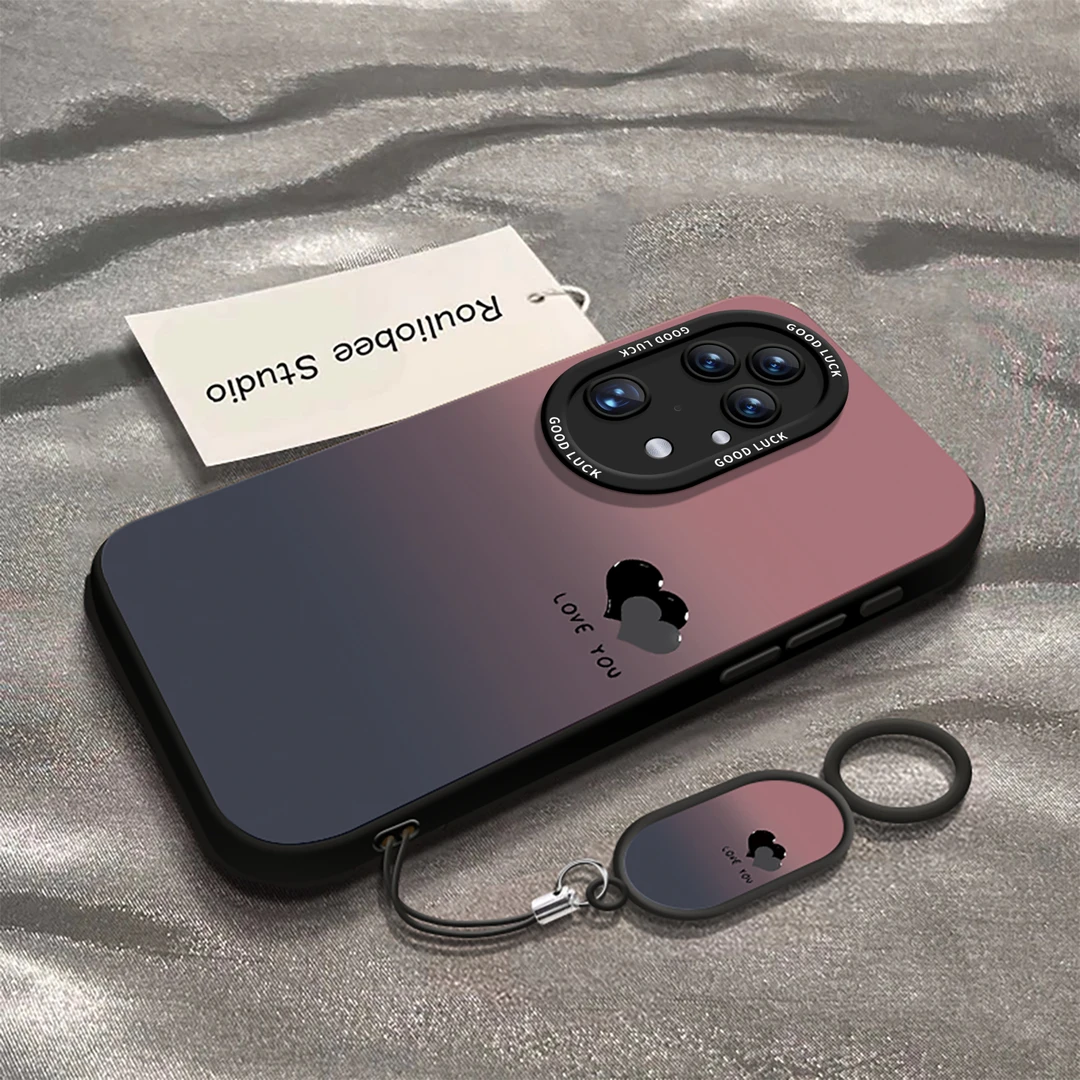 渐变爱心适用华为p50手机壳2025新款p50pro保护壳p50的全包防摔p5