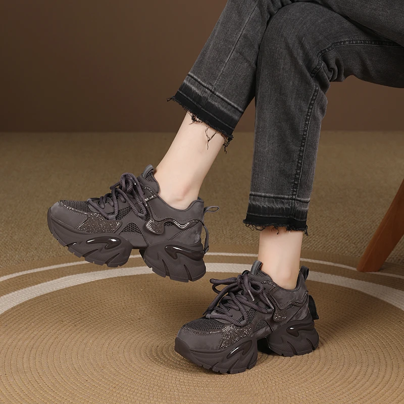 【翔子轻奢】厚底舒适时尚百搭休闲鞋增高透气老爹鞋女秋季新款