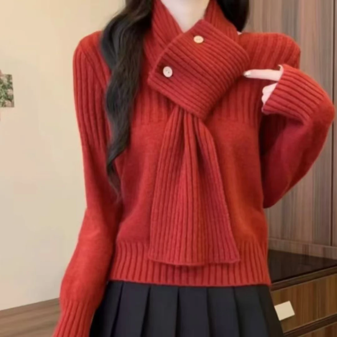 紫哥ZIGE洋气慵懒风显瘦围脖毛衣LL#1503