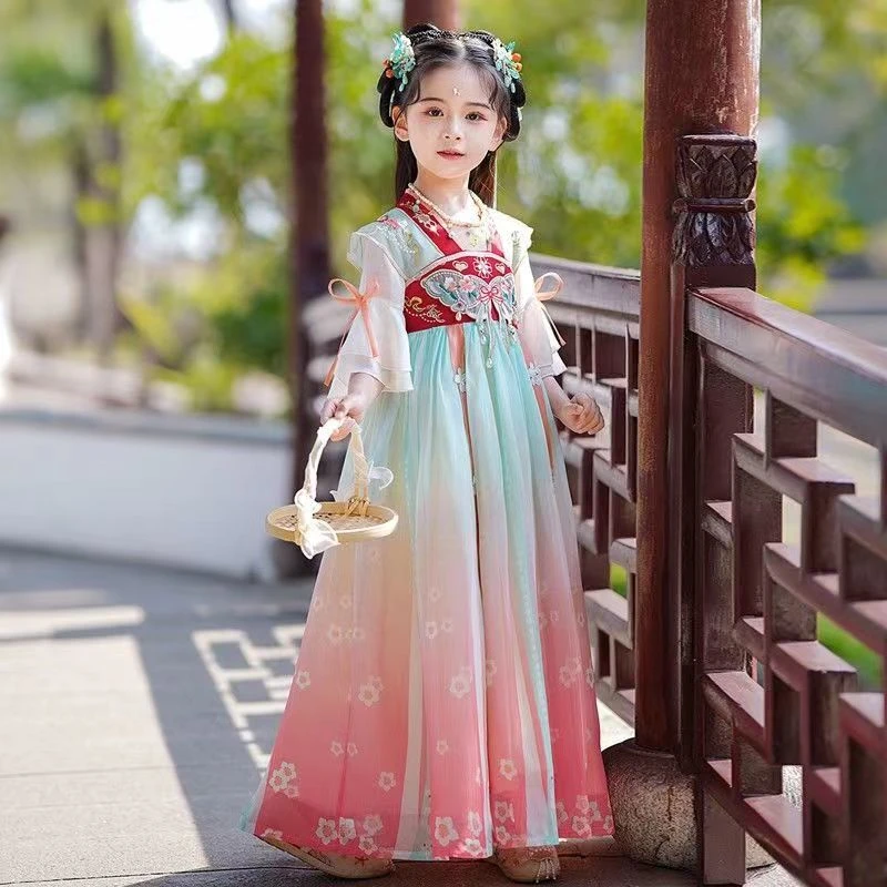 女童汉服古装裙子秋季2025新款小女孩儿童古风超仙连衣裙高端秋款