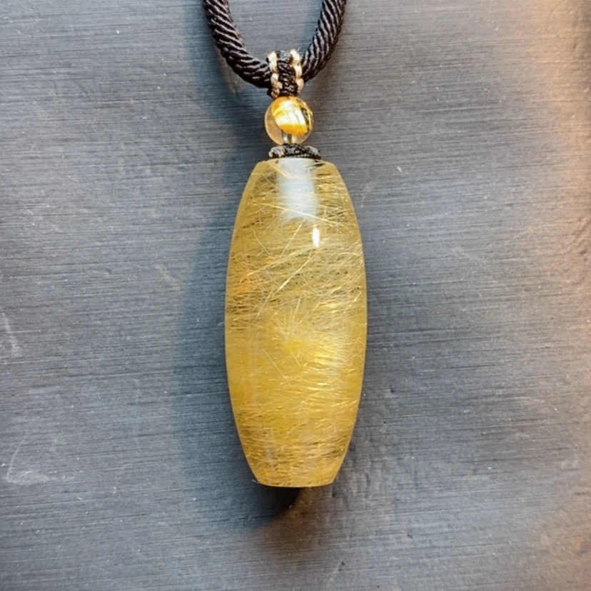 【闪购商品】未镶嵌颈饰发晶天然发晶桶珠吊坠