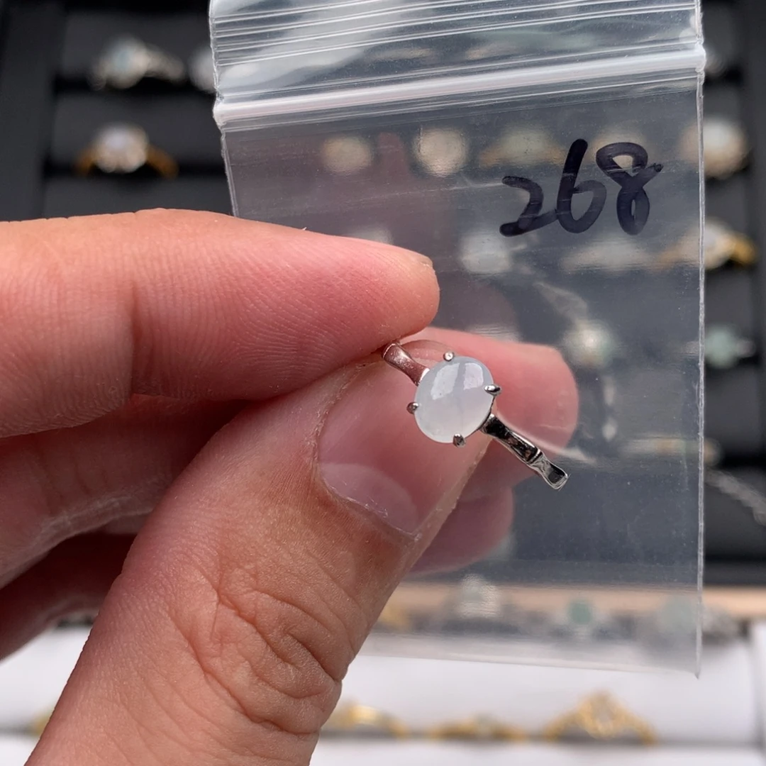 翡翠银S925镶嵌戒圈268