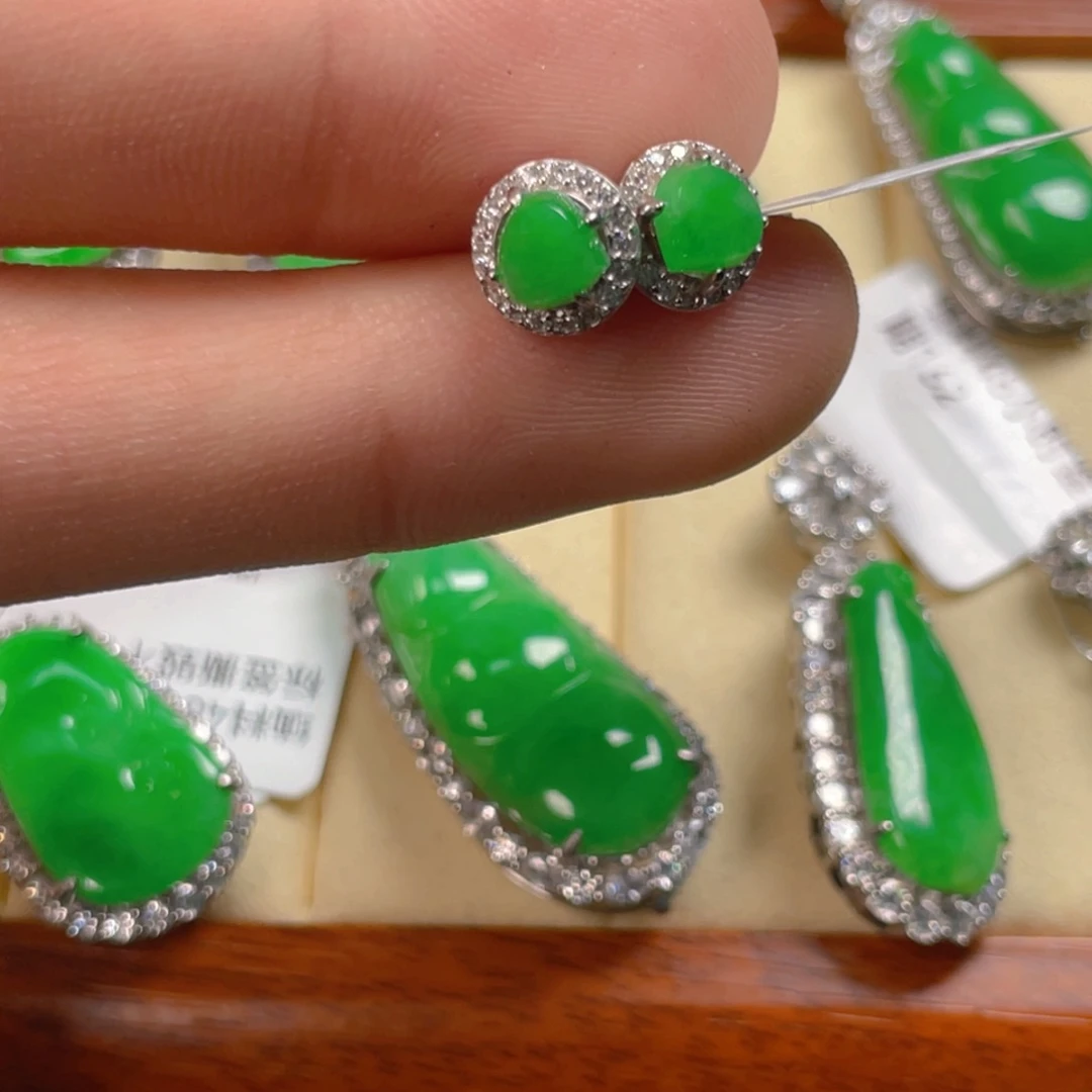 翡翠银S925镶嵌吊坠(不含链)