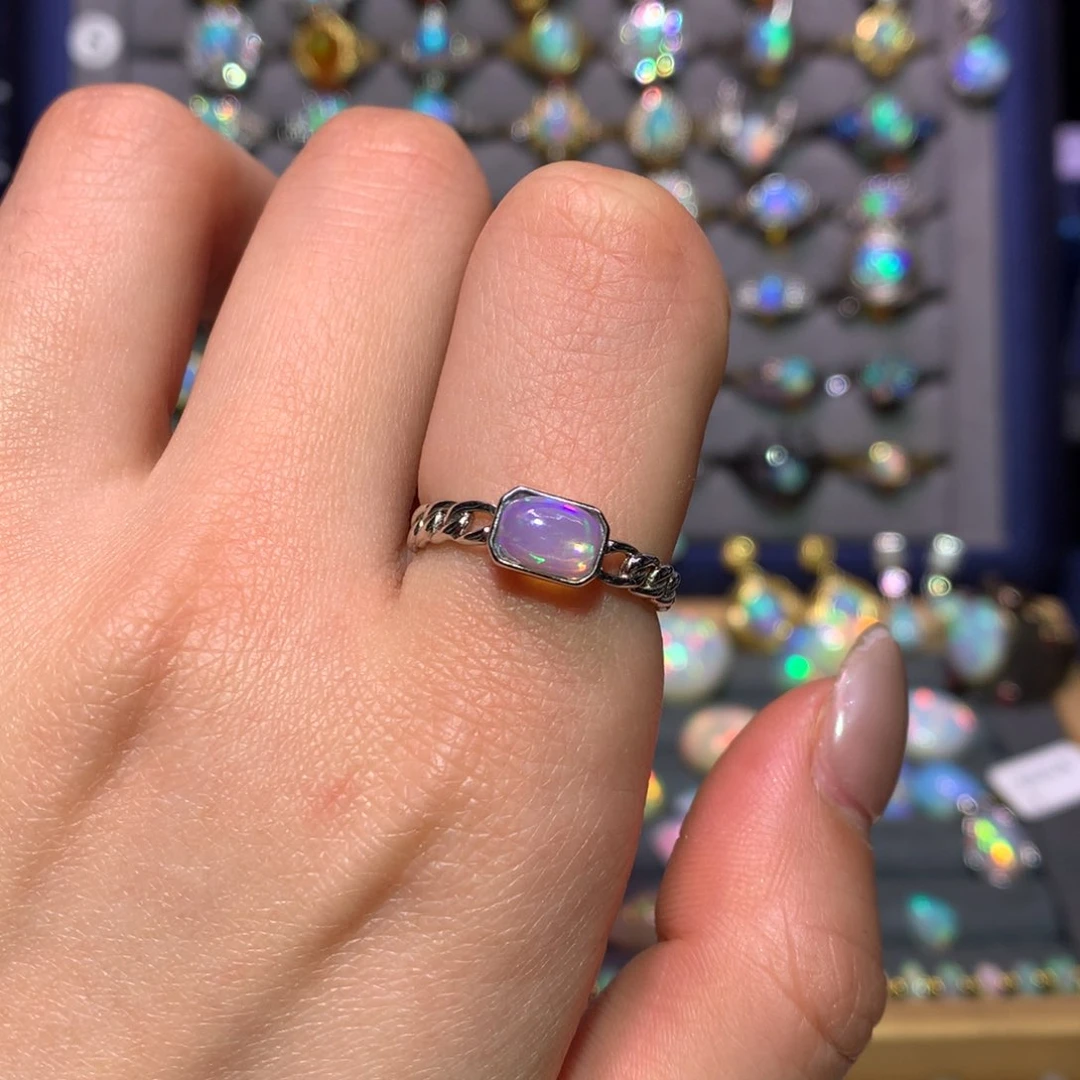 银S925镶嵌欧泊戒指款式