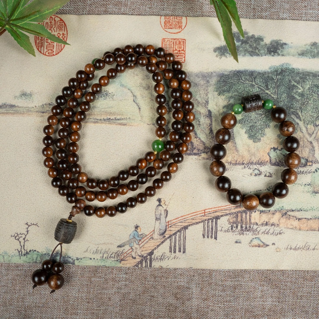 【必拍款】帝W级越南芽庄黄奇楠玉化瘤疤沉香0.8多圈+1.2单圈设计款