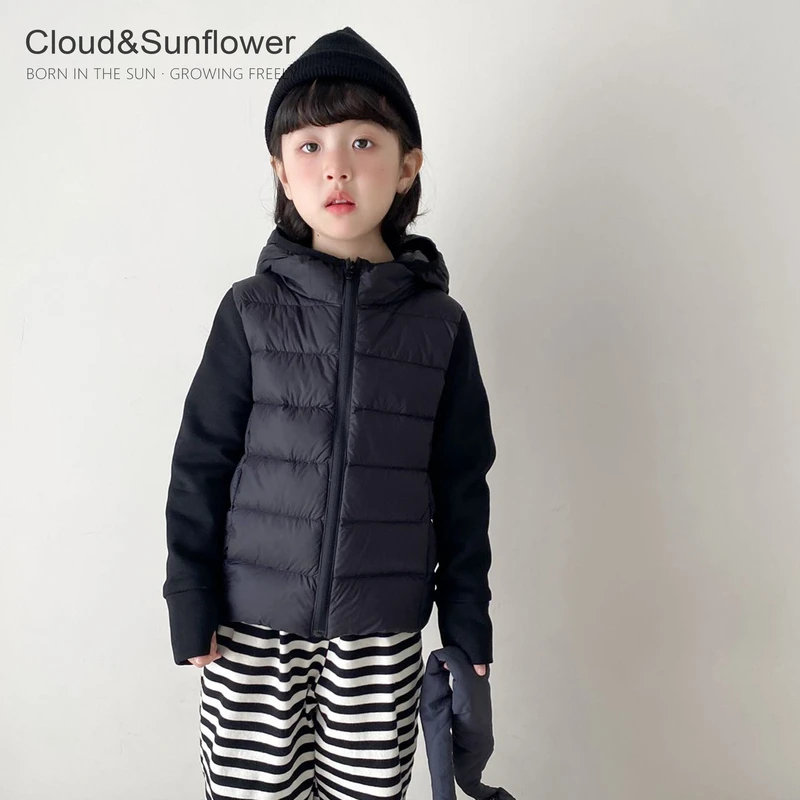 【云朵小葵】女童连帽拉链款年款轻薄保暖冬季上衣休闲羽绒服 1303