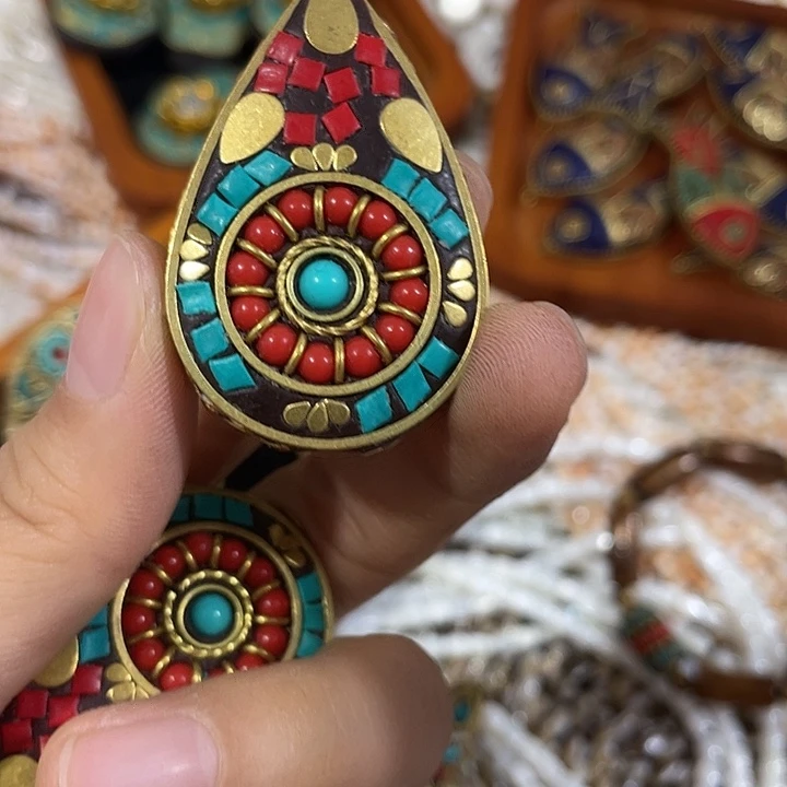 合金玛瑙/玉髓珠宝半成品一个大号水滴