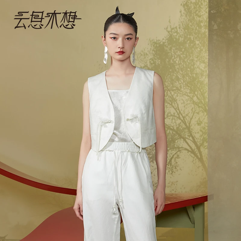 Ysimo-X云思木想新中式2024夏季新款蝴蝶盘扣简约女士马甲11931