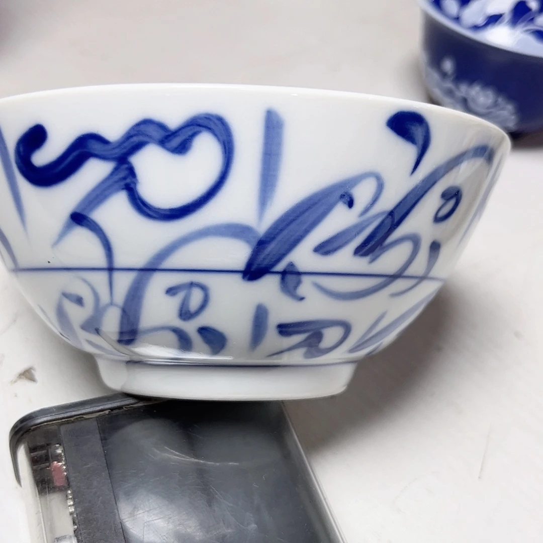 碗手工手绘柴窑刀子纹