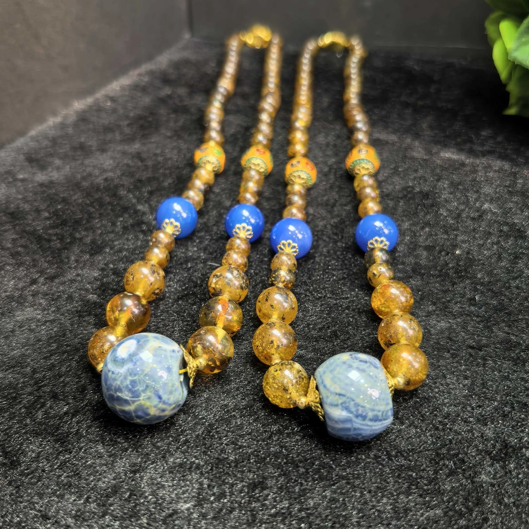 江德洋珠宝M2861瑶光九品仙灵草九元素翳珀项链-多样性发只发一件