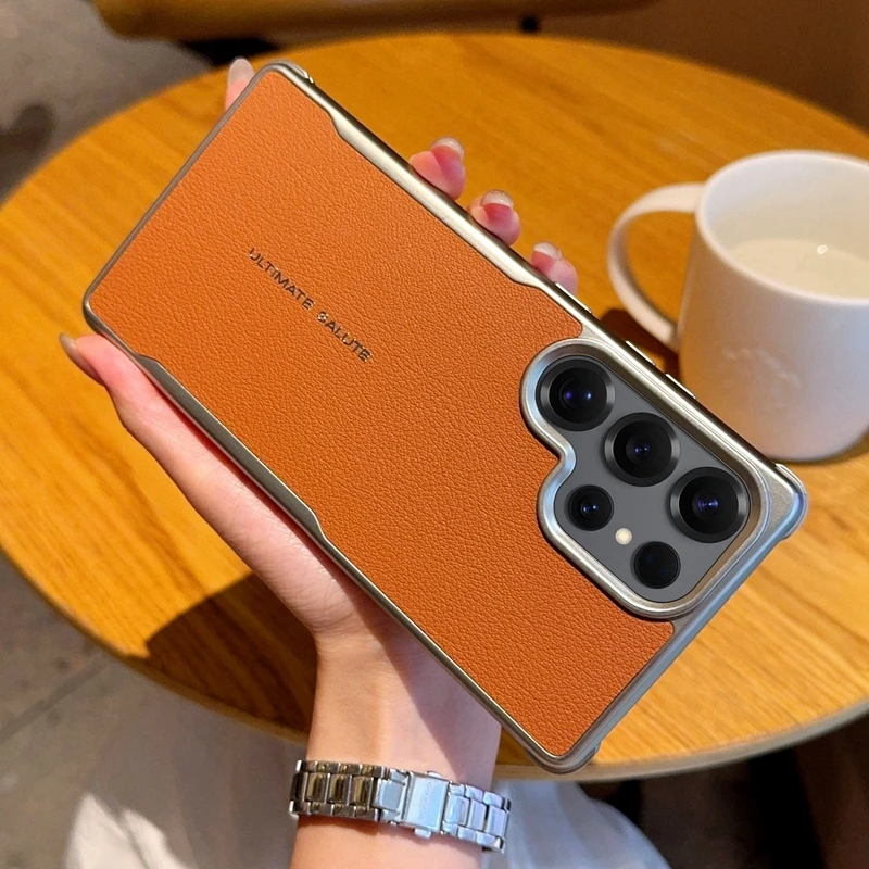 适用三星S25ultra手机壳新款Galaxy S25+刀锋磁吸素皮防摔保护套