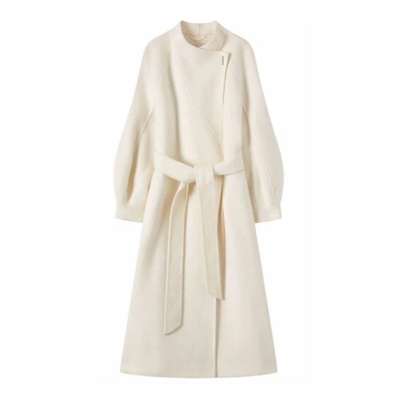 KALUOLAI/卡洛莱双面羊毛大衣女中长款2025冬季新款宽松毛呢外套