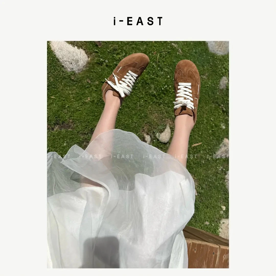 i-EAST 巴黎博主~极简百搭慵懒系带百搭休闲鞋-5Q PS8369