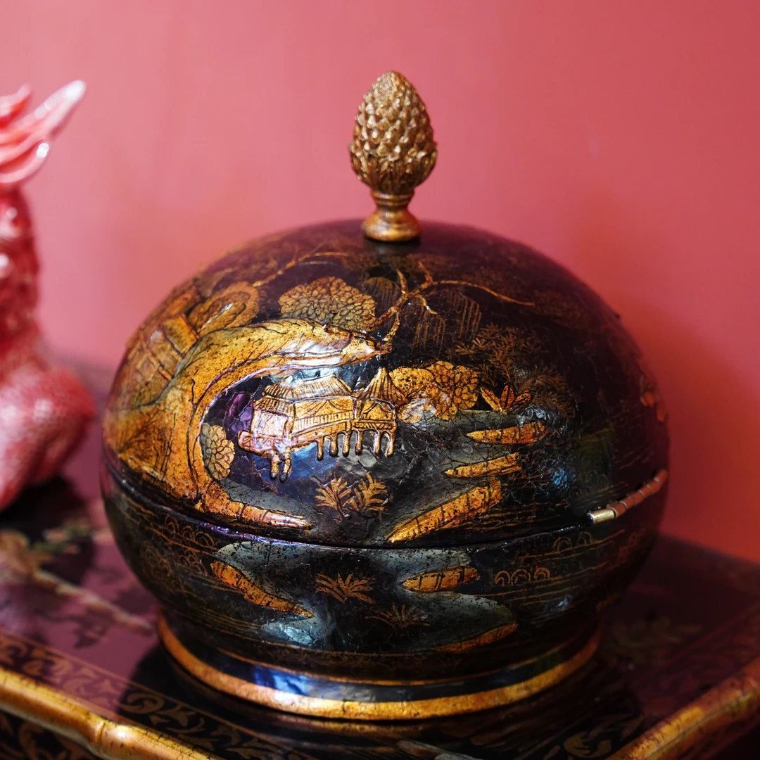 【本尼家】YS115法式中国风手绘山水图案装饰盒