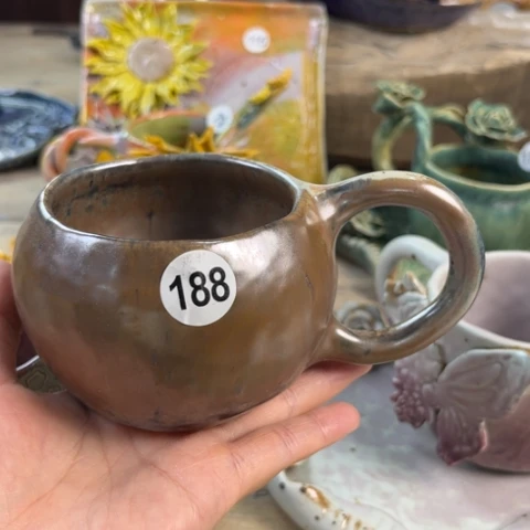 碗纯手工手捏咖啡杯壶承