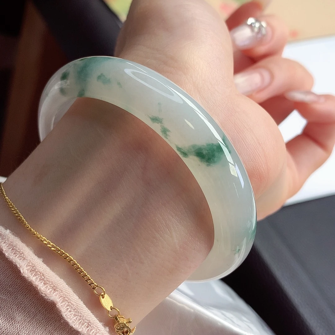 未镶嵌手镯翡翠天然A货翡翠55-56小万战斗机气质31号