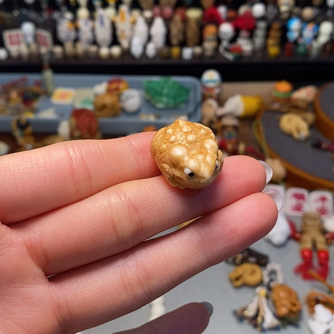 菩提籽类配饰金蟾，没打孔