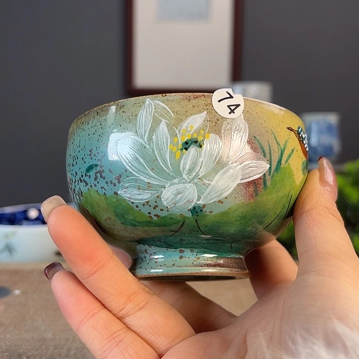 摆件景德柴烧茶杯多人