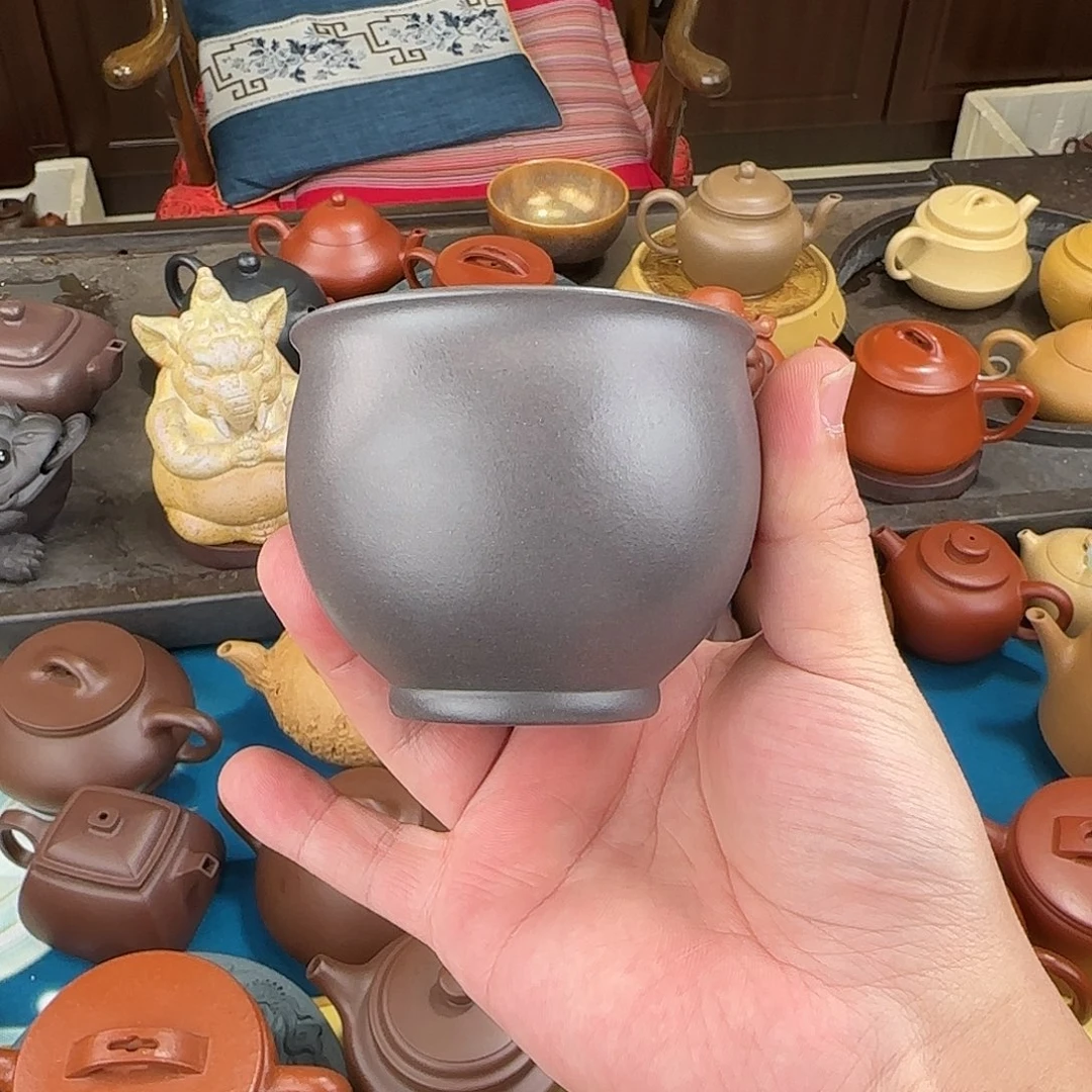 紫砂茶壶杯子天青