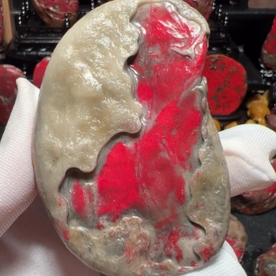 昌化鸡血石原石手把