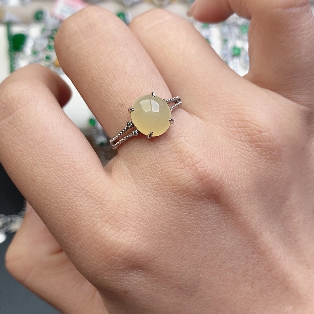 翡翠银S925镶嵌戒指