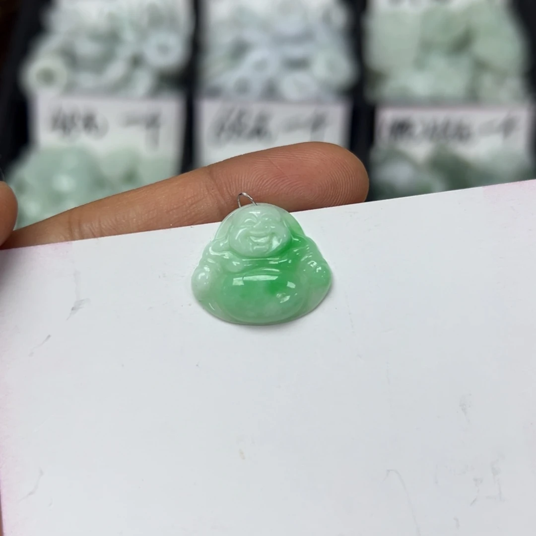 翡翠颈饰未镶嵌小佛公17x3