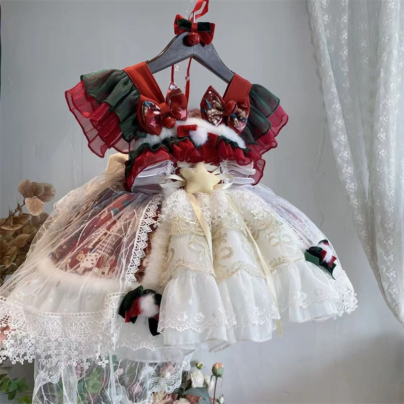 圣诞节女童圣诞款公主裙儿童四季款吊带洛丽塔洛丽塔公主裙女童