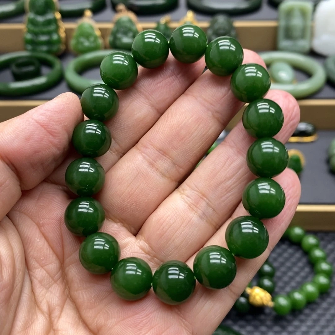 柠***果和田玉（碧玉）未镶嵌手链