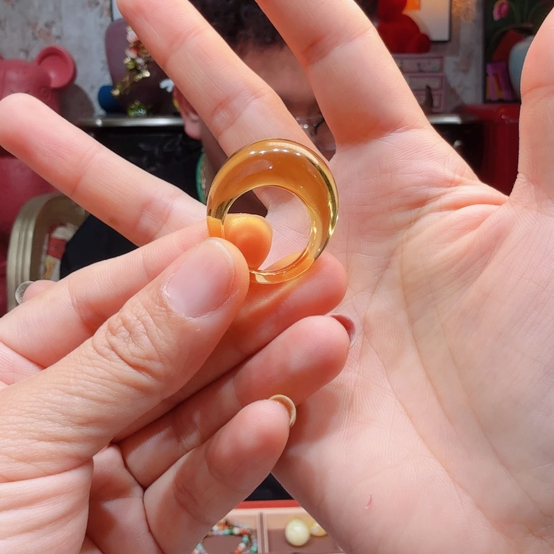 琥珀戒指未镶嵌戒指