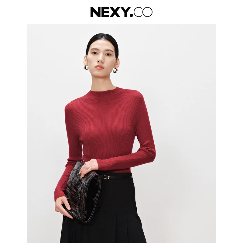 【晨粉专享价】NEXY.CO/奈蔻修身纯色打底羊毛衫XZ02311A6