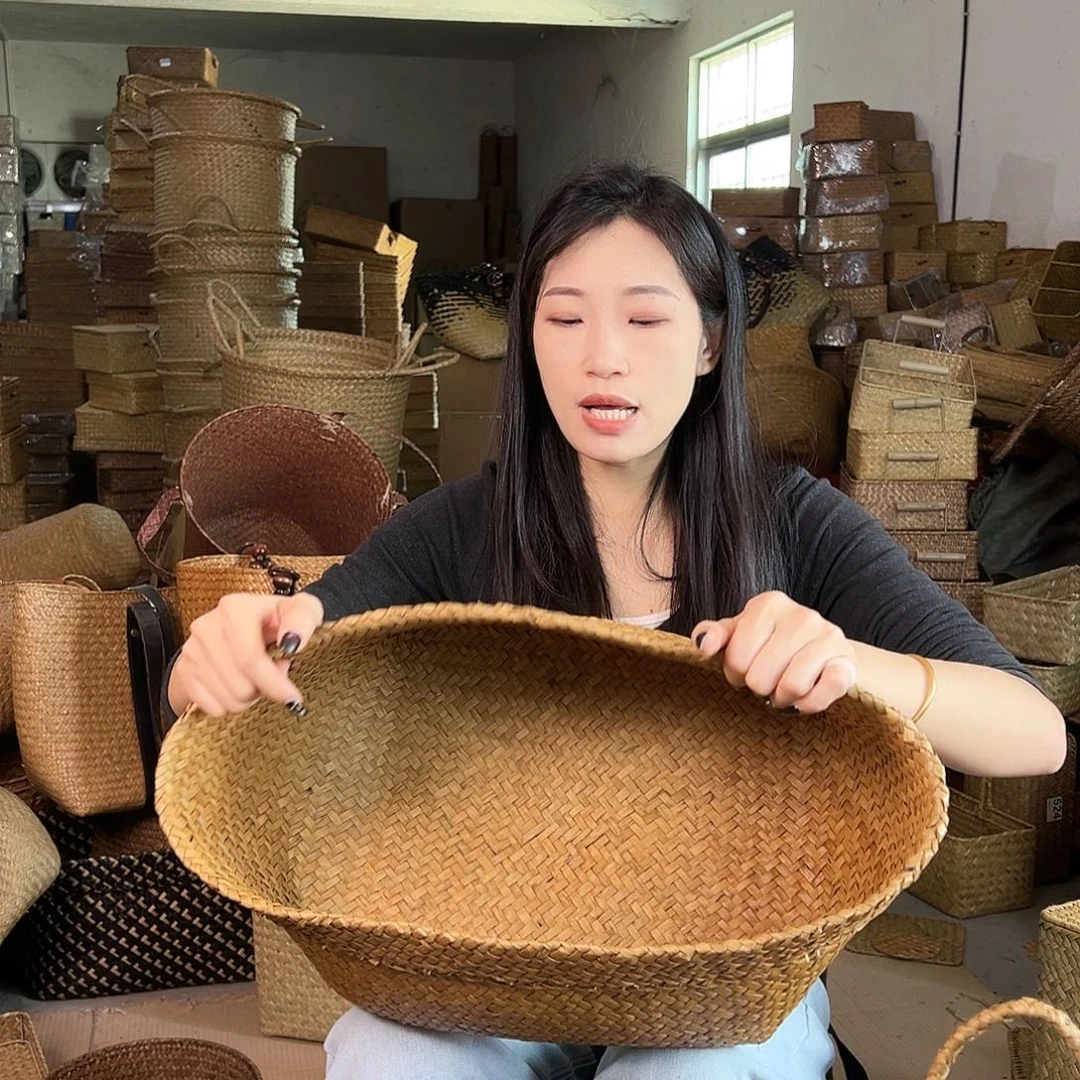 草编草编包/草编收纳盒带瑕疵