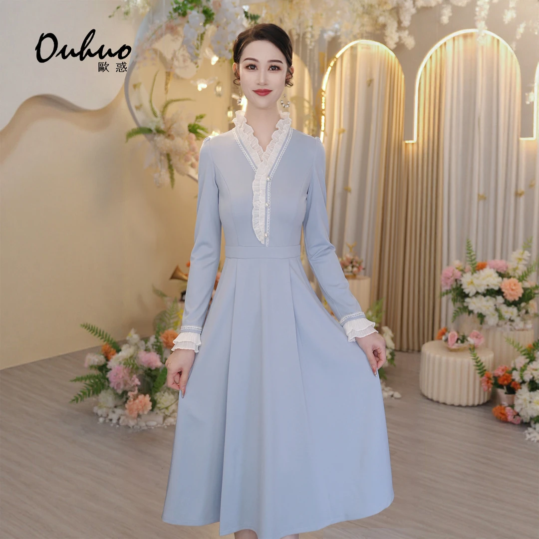 【木木定制】2025年秋冬新款轻职风优雅通勤风气质连衣裙OHDRI10021